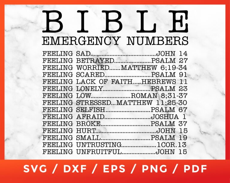 Bible Emergency Numbers Printable Free Printable