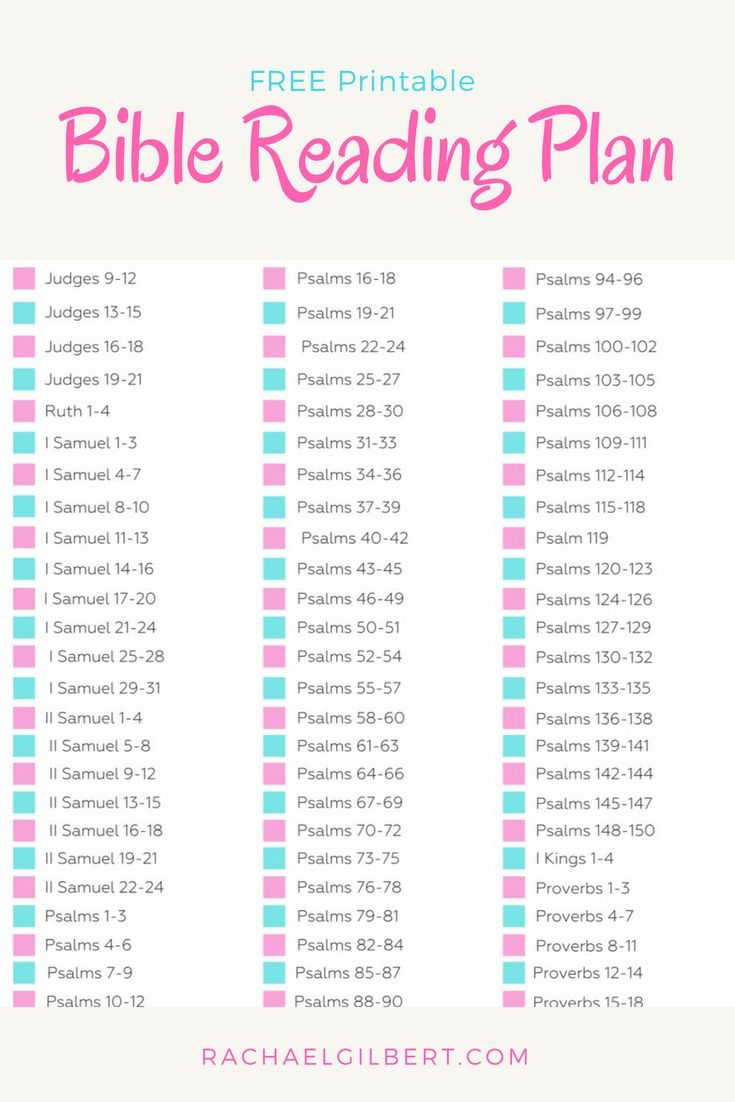 Chronological Bible In A Year Reading Plan Printable Printable Yearly 
