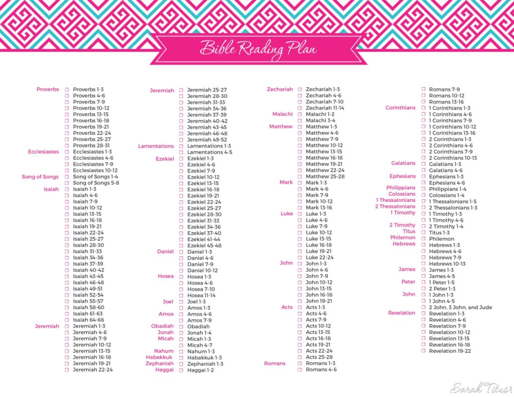 Printable Bible In A Year Reading Plan - bible.weloveprintables.net