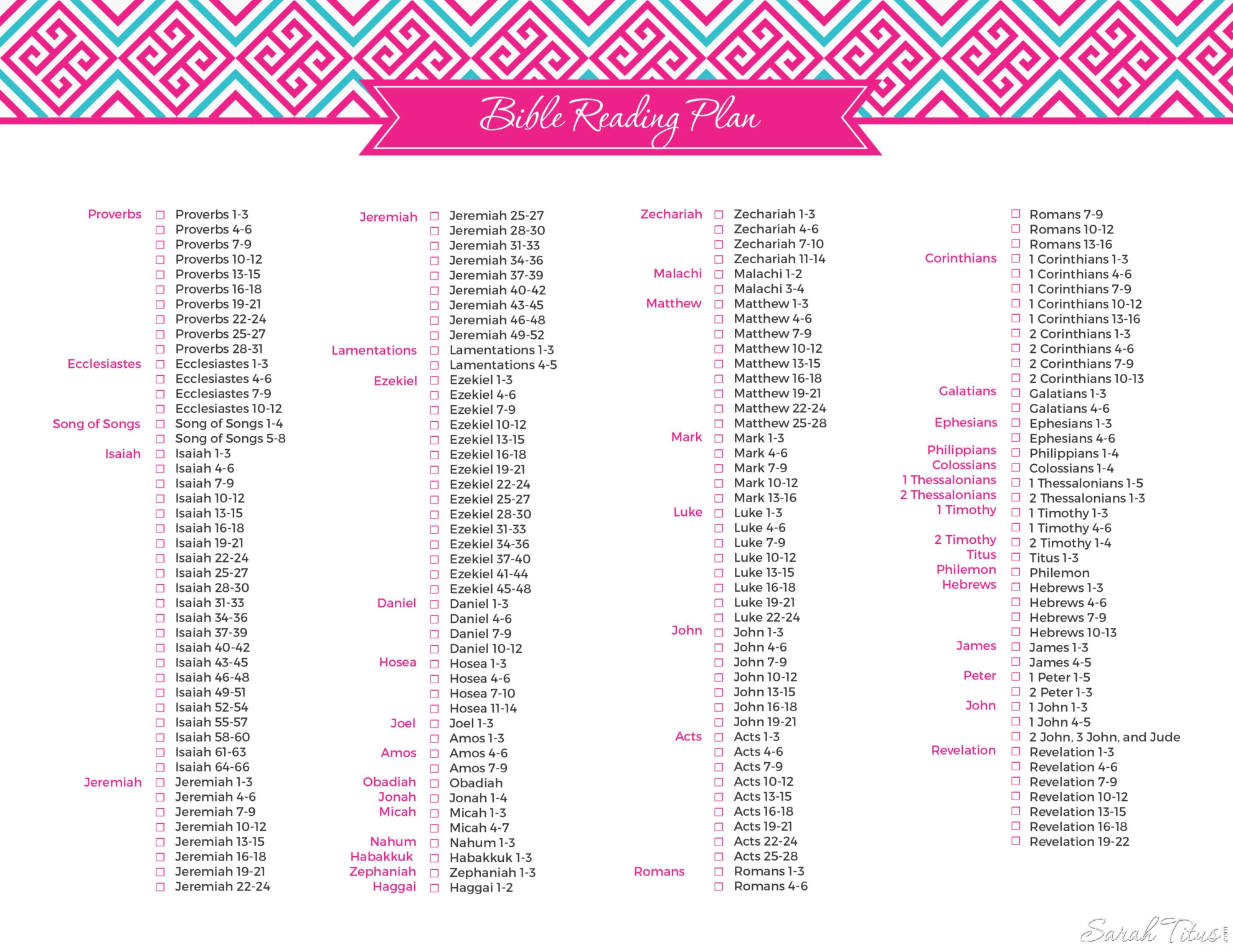 Printable Bible One Year Reading Plan 2019 Gogoptu