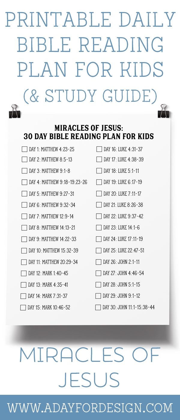 Printable Daily Bible Reading Plan Handy Printable Materials