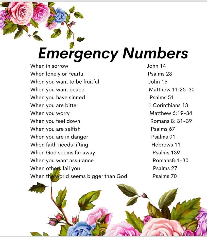 Printable Pdf Bible Emergency Numbers Printable Free Templates
