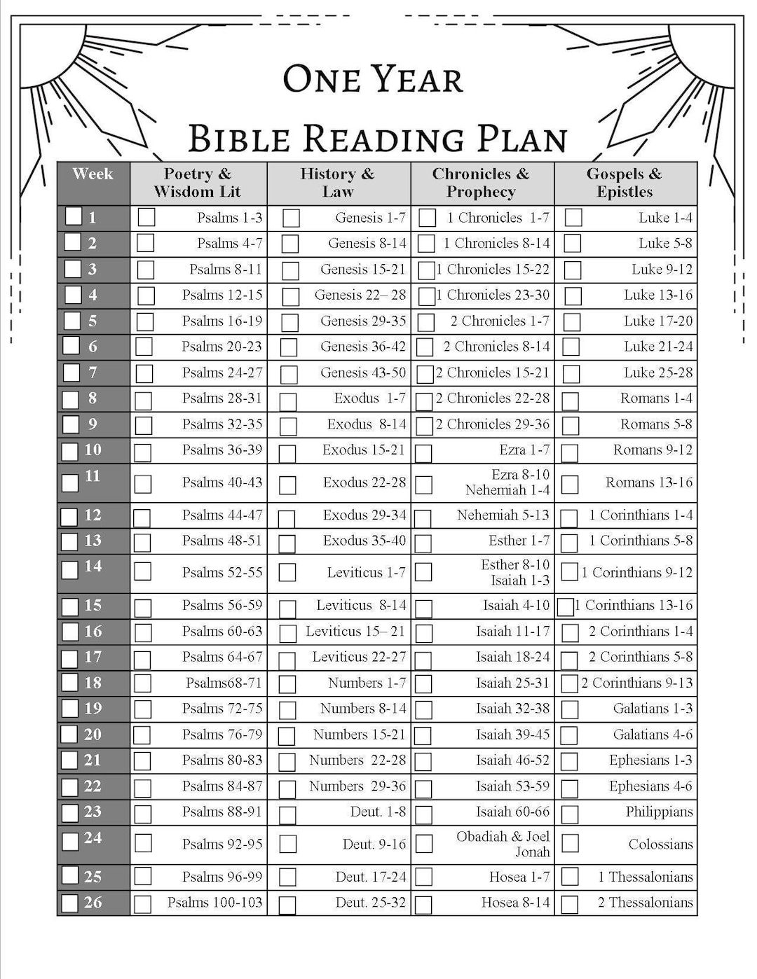 Read Through Bible In A Year Printable Schedule Ataglance Printable 