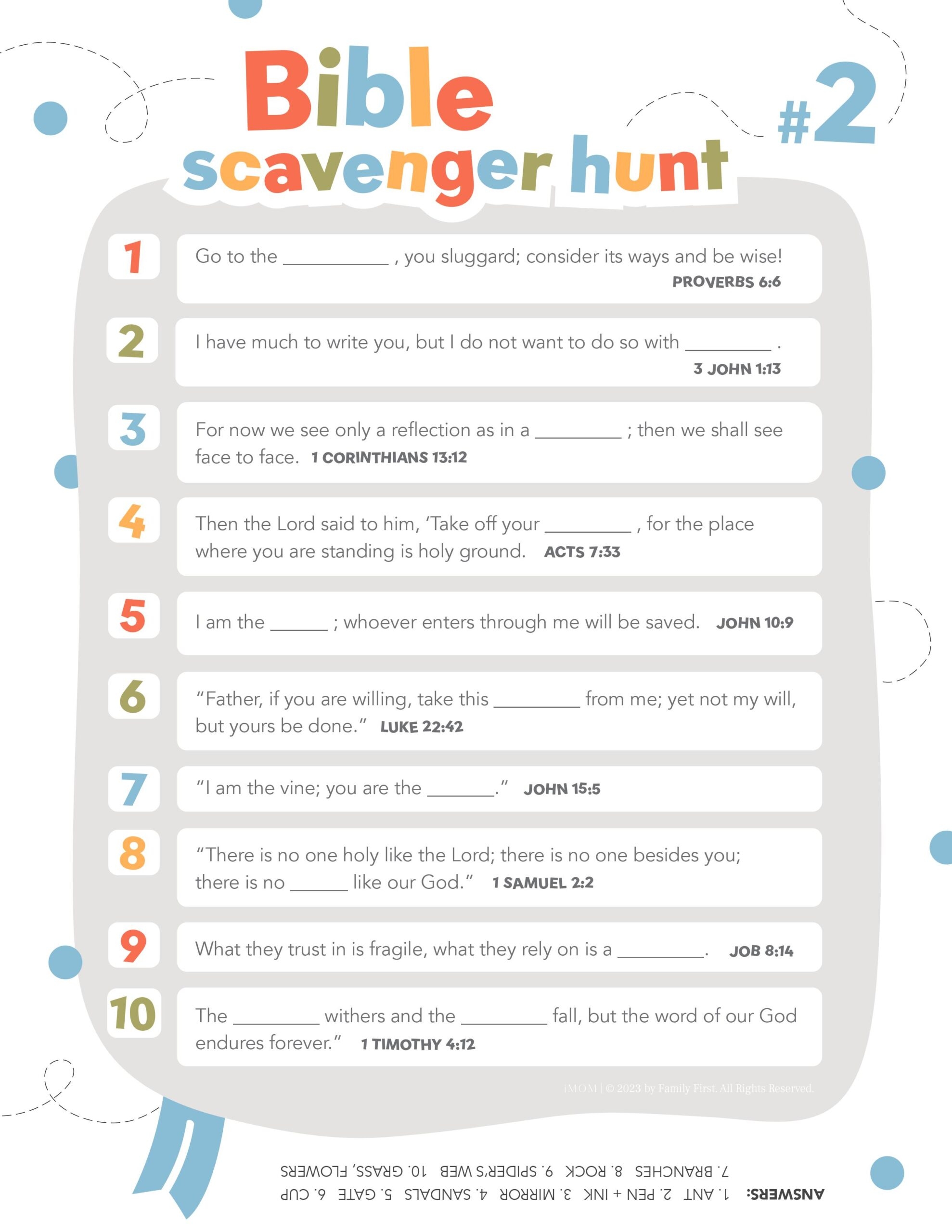 Bible Scavenger Hunt IMOM