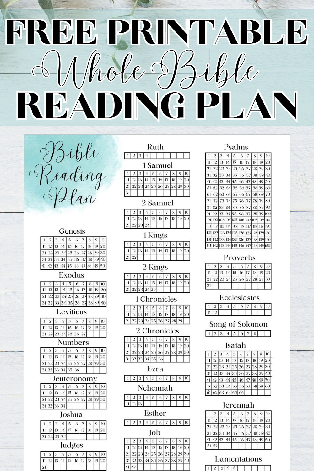 Free Printable Bible Reading Plan Printable Sight Words List