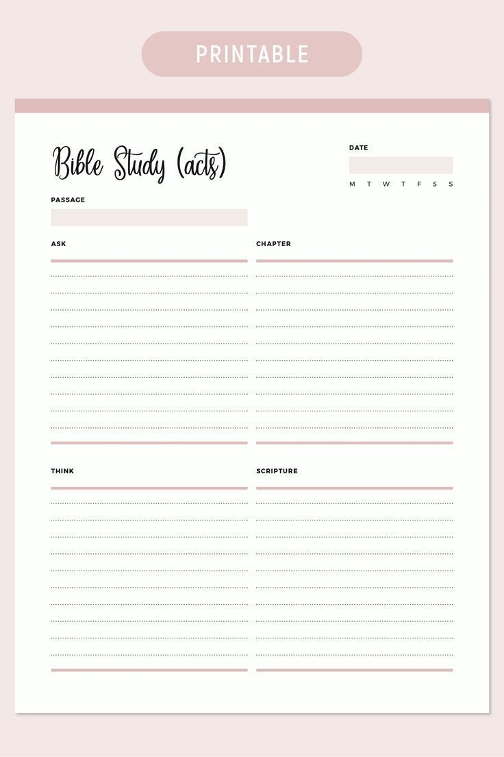 Printable ACTS Bible Study Template Instant Download PDF Video 