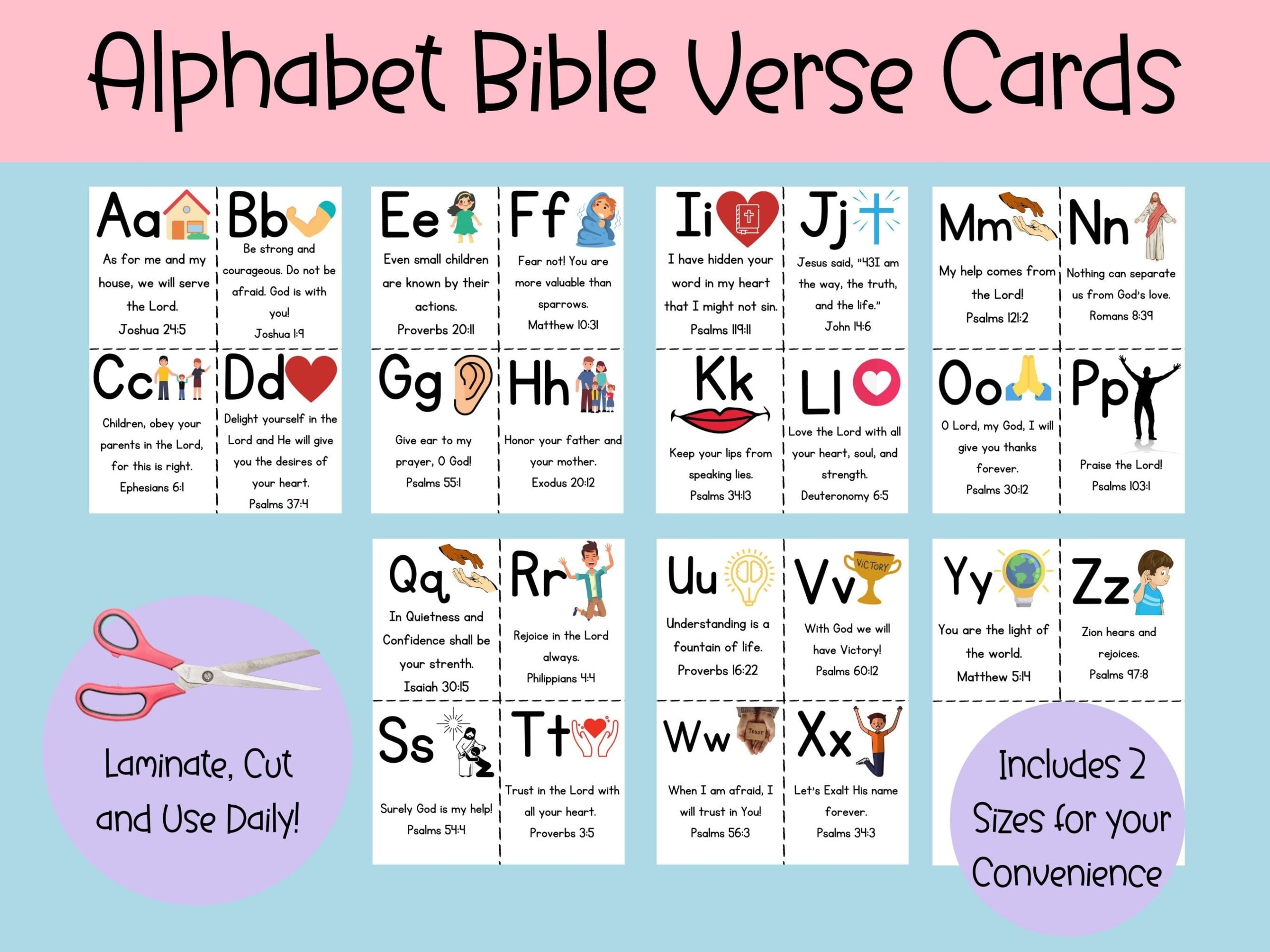 Printable Alphabet Bible Verses Printable Lab