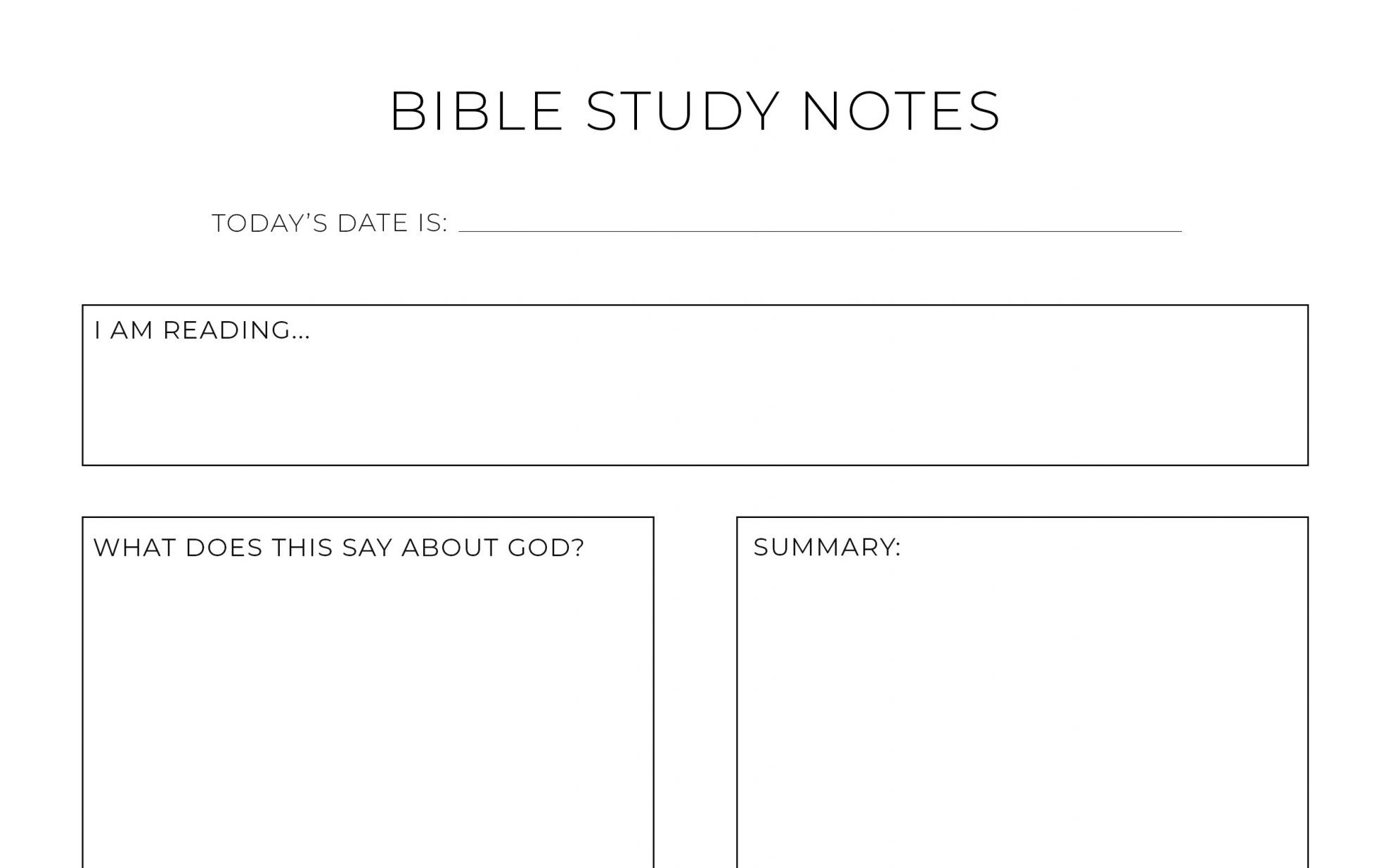 Printable Bible Study Notes Printable JD